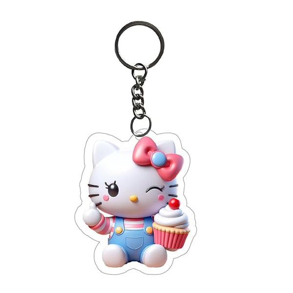 Hello Kitty Keychain For Kids Girls | Aesthetic Bike,Bag Key Tag Keyrings for Home Multicolored
