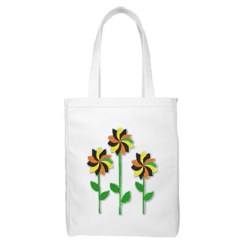 Personalized Embroidered Flowers Tote Bag, Customized Reusable Handbag for Women and Girls, Design with Free Personalization Thread DIY Crafts