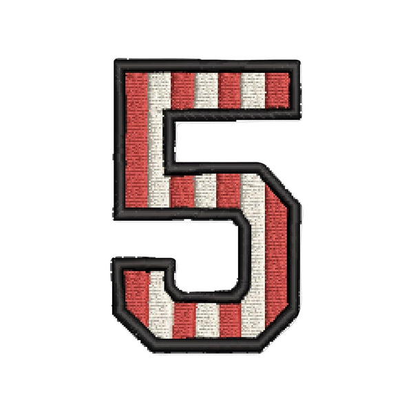 0-9 Numbers Sewing on/Iron on Embroidered Patches for Clothes, Dress, Hat, Socks, Jeans, Riders Jackets DIY Accessories Applique Patches (3 Inch) (5)