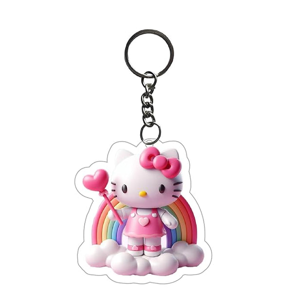 Hello Kitty Keychain For Kids Girls | Aesthetic Bike,Bag Key Tag Keyrings for Home Multicolored