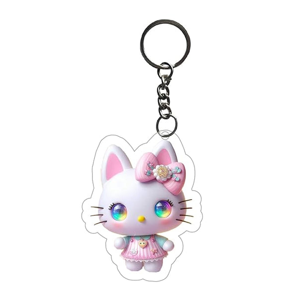 Hello Kitty Keychain For Kids Girls | Aesthetic Bike,Bag Key Tag Keyrings for Home Multicolored