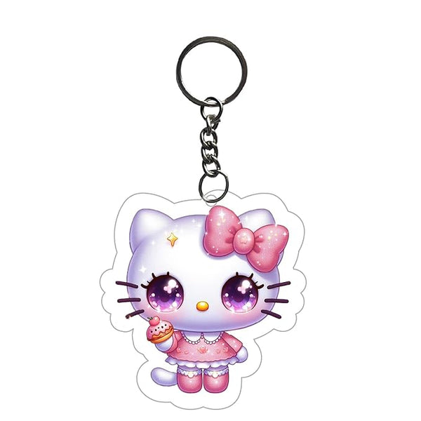 Hello Kitty Keychain For Kids Girls | Aesthetic Bike,Bag Key Tag Keyrings for Home Multicolored
