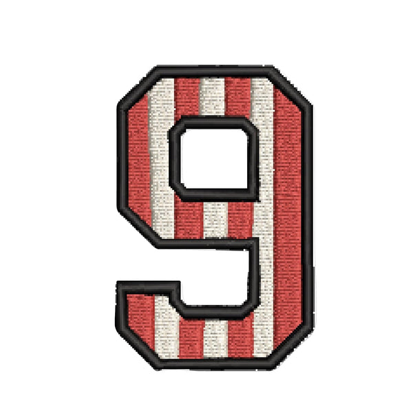 0-9 Numbers Sewing on/Iron on Embroidered Patches for Clothes, Dress, Hat, Socks, Jeans, Riders Jackets DIY Accessories Applique Patches (3 Inch) (9)