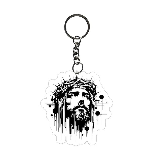 Jesus Christ Keychain For Kids Girls Boys Bike,Bag Key Tag Aesthetic Keyrings for Home Office Multicolored