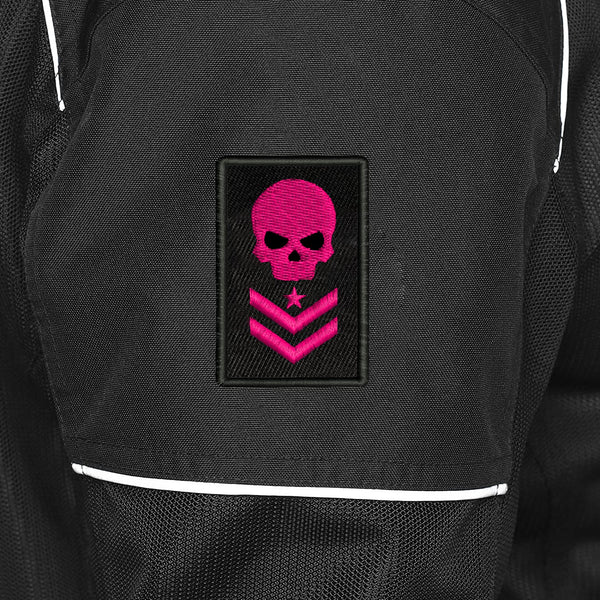 Skull Embroidery Sweable Applique Patches for Denim Coat Jackets Clothes Garments Etc L x H 2 x 3 Inch (Pink)