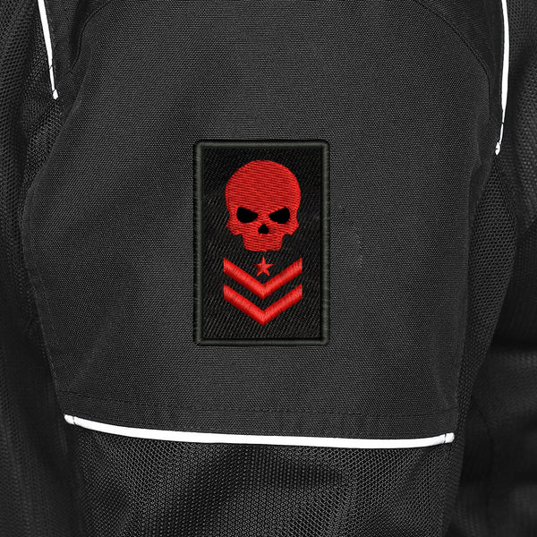Skull Embroidery Sweable Applique Patches for Denim Coat Jackets Clothes Garments Etc L x H 2 x 3 Inch (Red)