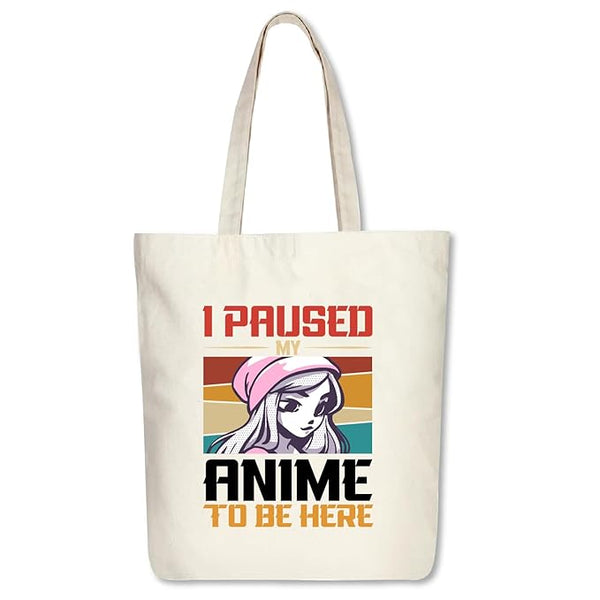 Eco Friendly Cotton Anime Tote Bags For Women Men Students Office Use College Aesthetic With Zip Compartments Cotton Bags