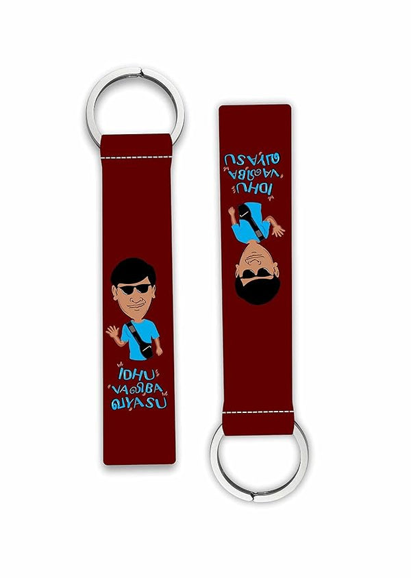 1Pcs Tamil Comedy Actor Lanyard keychain Holder For Bikes Cars Scooters Boys Girls Key Holder Key Tag Multicolored (6 x 1 Inches)