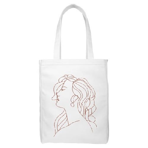 Women Theme Embroidery Tote Bag, For Women Men Customized Reusable Handbag Design With Free Personalization