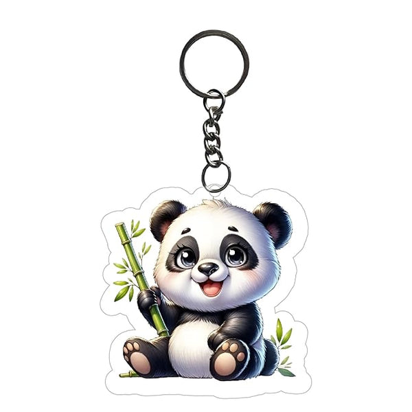 Panda Keychain For Kids Girls | Aesthetic Bike,Bag Key Tag Keyrings for Home Office Multicolored