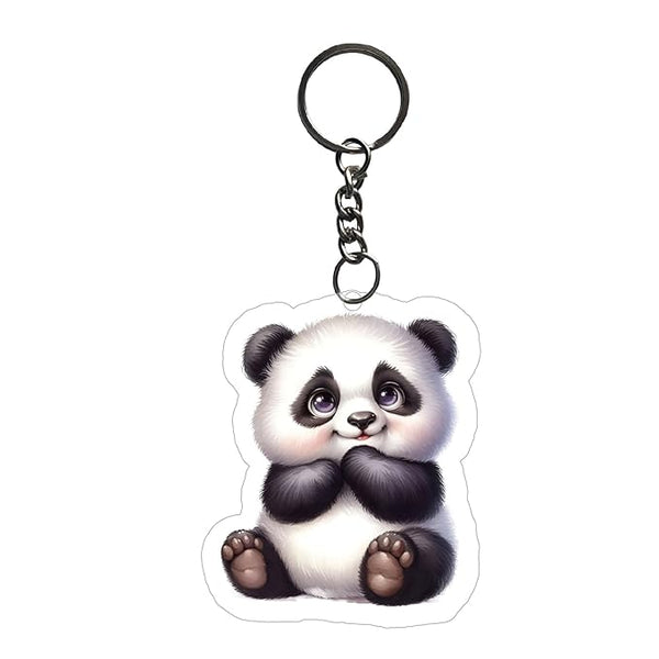 Panda Keychain For Kids Girls | Aesthetic Bike,Bag Key Tag Keyrings for Home Office Multicolored