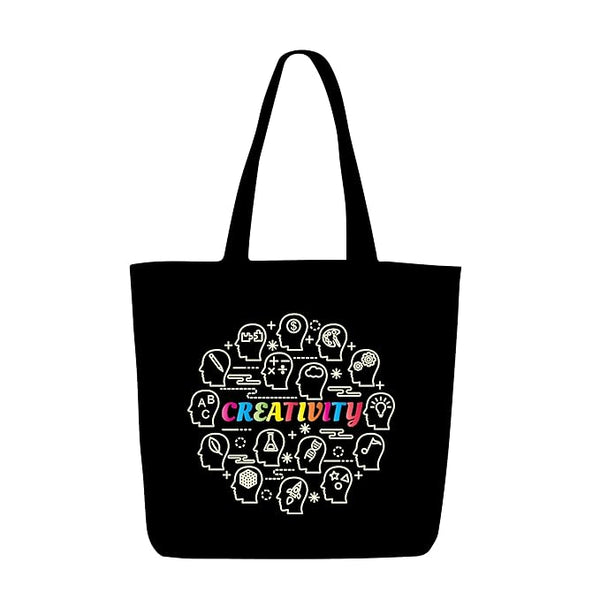 Eco Friendly Cotton Black Tote Bags formal For Women Men Students Office Use College Aesthetic With Zip Compartments Bags