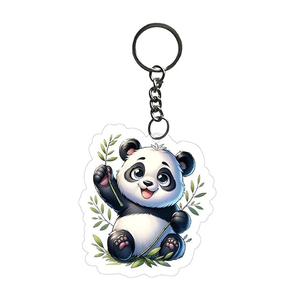 Panda Keychain For Kids Girls | Aesthetic Bike,Bag Key Tag Keyrings for Home Office Multicolored
