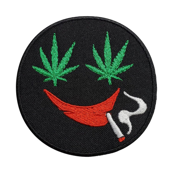 Weed High Face Embroidery Applique Sweable Patches for Shirts Jeans T Shirts Jackets Bags Cap Garments Any Clothes ETC (L x H 3 x 3 Inch)