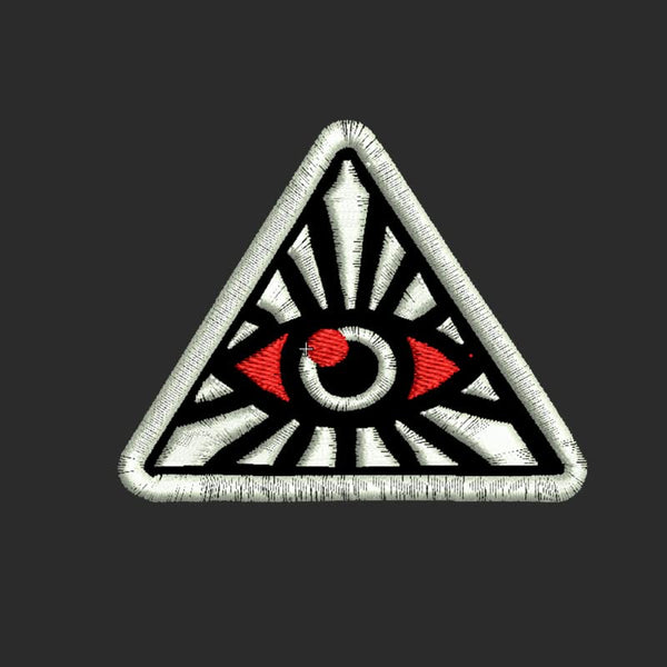 illuminati Theme Embroidery Sew On Patches Clothes Any Garments Boys Girls Jackets Jeans Bags Etc L x H 3 x 2.5 Inch (White)