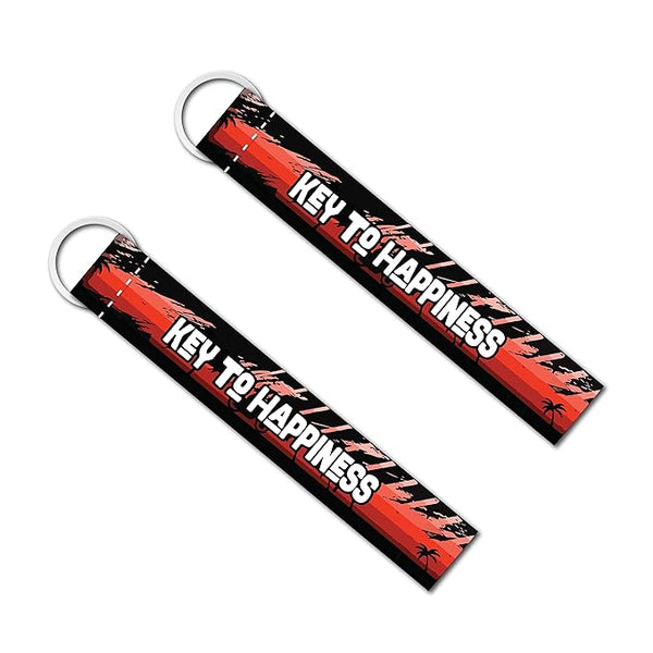 1Pcs Key to Happiness Lanyard Keychain Holder Compatible For Bikes Riders Men's Women's Key Holder Key Tag Multicolored (6 x 1 Inches)