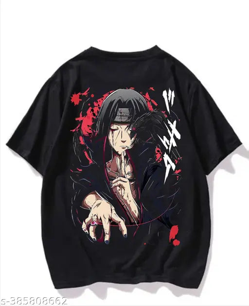 Anime Character Graphic Print Round Neck White Cotton Blend Tshirt For Unisex