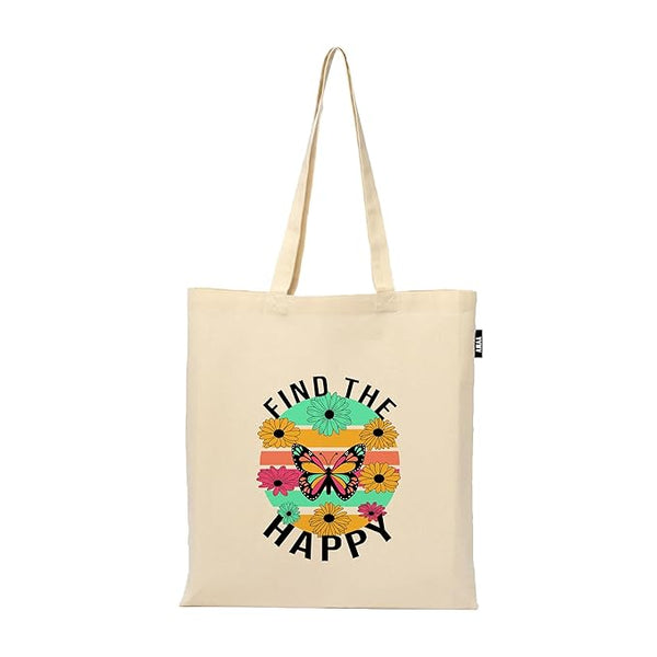 Quotes Reusable Printed Tote Bag | 100% Organic Cotton Shopping Grocery Tote Bag Women Office College Grocery,Vegetable Bags Market, Canvas Bag 15kgs Capacity (13 x 15.7 Inch)