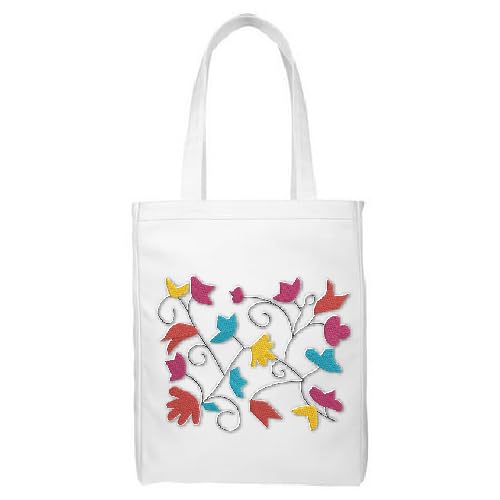 Floral Design Personalized Embroidery Tote Bag, Customized Reusable Handbag For Women And Girls, Design with Free Personalization Thread DIY Crafts,Hand Embroidery