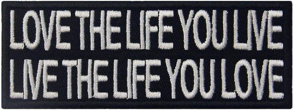 Love The Life Live The Life Quotes Embroidery Sewable Decorative Repair Patches Clothes Jackets Jeans Bags Caps Boys Girls Any Garments Etc L x H 4 X 1 inches