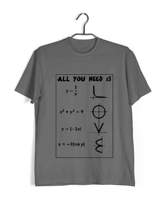 Coding MATH LOVE Nerd Engineering Casual Graphic Printed T-Shirt for Men