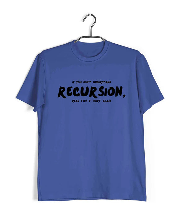 Coding RECURSION Nerd Engineering Casual Graphic Printed T-Shirt for Men