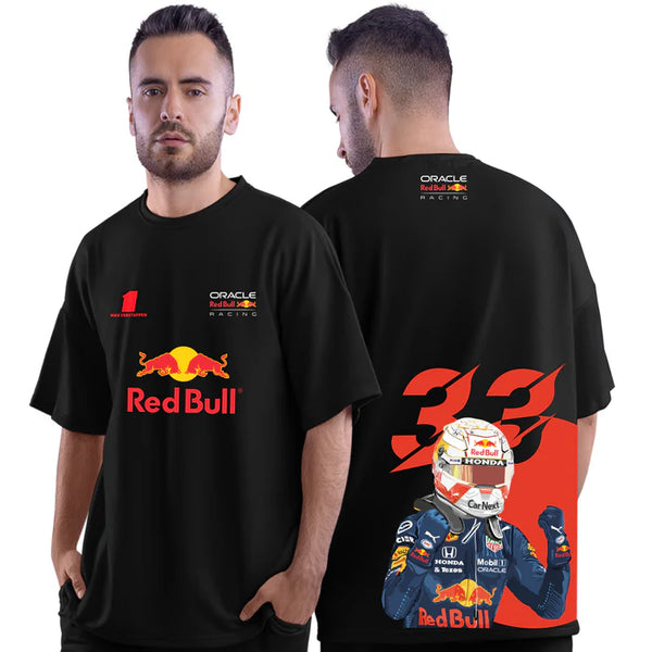 Max Verstappen 2021 World Champion Black Oversized Motorsport T-Shirt