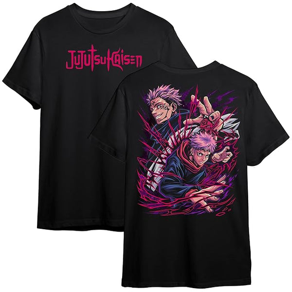 Anime t Shirt for Men  Regular fit Jujutsu Kaisen t Shirts Round Neck gojo satoru Tshirt Black Half Sleeves