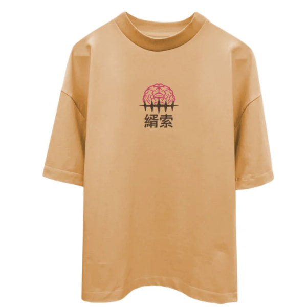 Abstract Men Khaki T-shirt