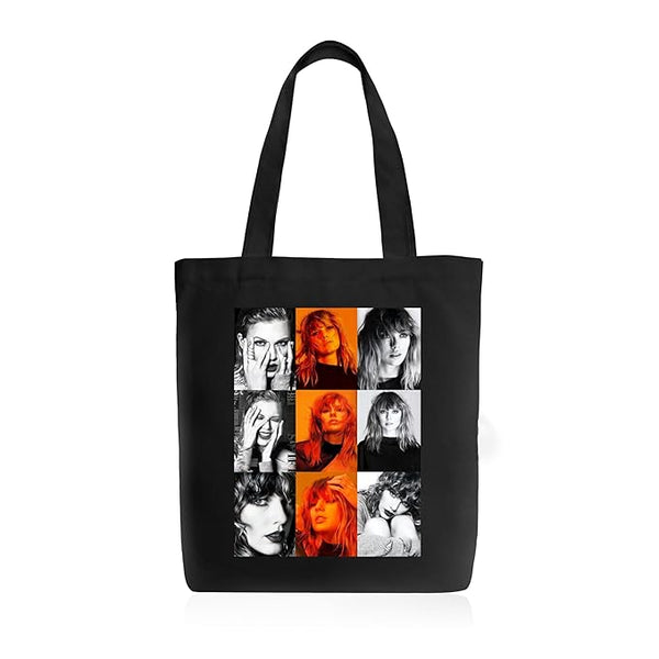 Printed Tay-lorrr Swiftzz Tote Bag With Zipper for Womens Travel College Stylish Girls Tay-lorrr Swiftzzz Fans Tote Bag L x H 15 x 17 Inch