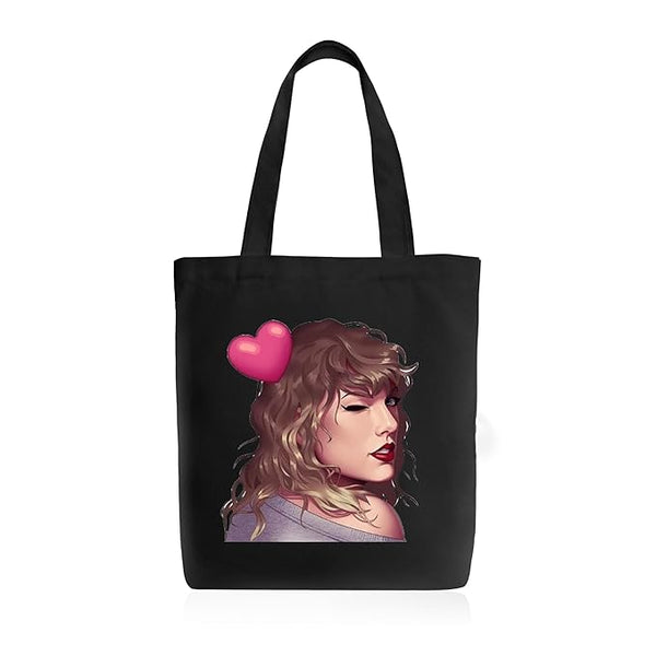 Printed Tay-lorrr Swiftzz Tote Bag With Zipper for Womens Travel College Stylish Girls Tay-lorrr Swiftzzz Fans Tote Bag L x H 15 x 17 Inch