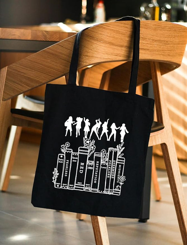 Printed Tay-lorrr Swiftzz Tote Bag With Zipper for Womens Travel College Stylish Girls Tay-lorrr Swiftzzz Fans Tote Bag L x H 15 x 17 Inch