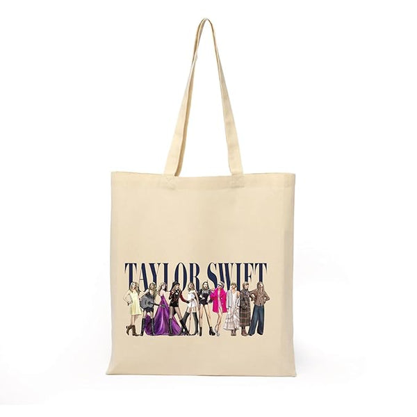 Singer Taylor Printed Tote Bag With Zipper for Womens College Girls Travel L x H 15 x 17 Inch