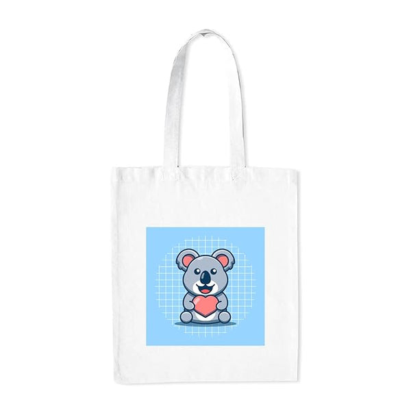 Love Printed Medium Canvas Tote Bag for Women with Zip, Stylish Polyster Cotton Handbags College Grocery Handbags L X H 38 X 43 Cms