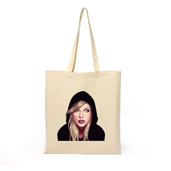 Taylor Swiftz Tote Bag With Zipper for Womens Girls College Travel Printed Tote Bag L x H 15 x 17 Inch