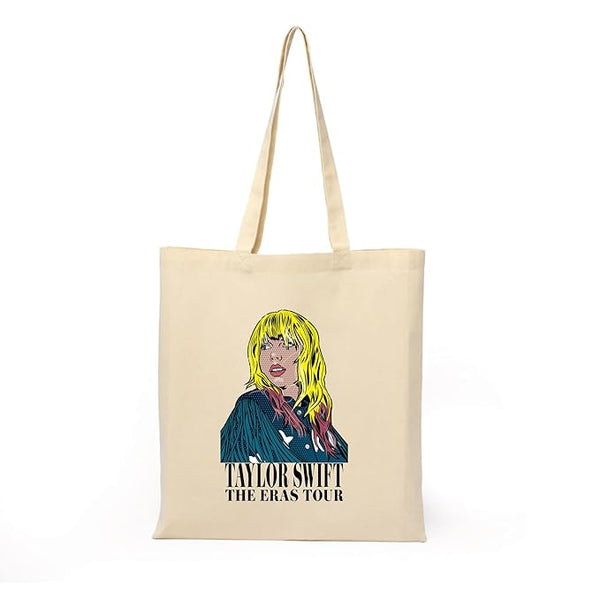 Singer Taylor Swiftz Printed Tote Bag With Zipper for Womens Girls College School Office Travel L x H 15 x 17 Inch