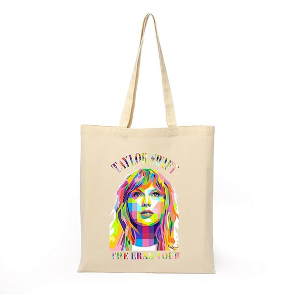 Singer Taylor Swiftz Printed Tote Bag With Zipper for Womens Girls College School Office Travel L x H 15 x 17 Inch