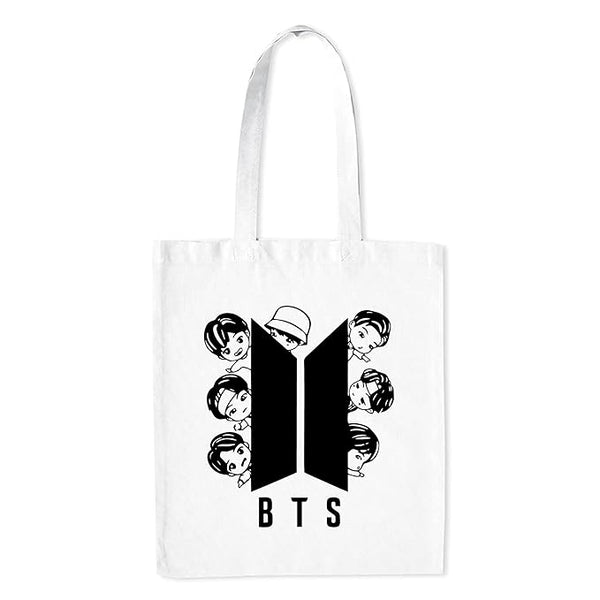 Bts Tote Bag With Zipper for Womens College Girls School Travel L x H 15 x 17 Inch