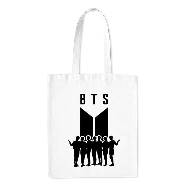 Bts Tote Bag With Zipper for Womens College Girls School Travel L x H 15 x 17 Inch