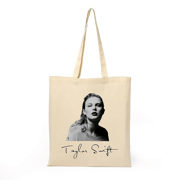 Taylor Swiftz Tote Bag With Zipper for College Travel Womens Girls Printed Tote Bag L x H 15 x 17 Inch