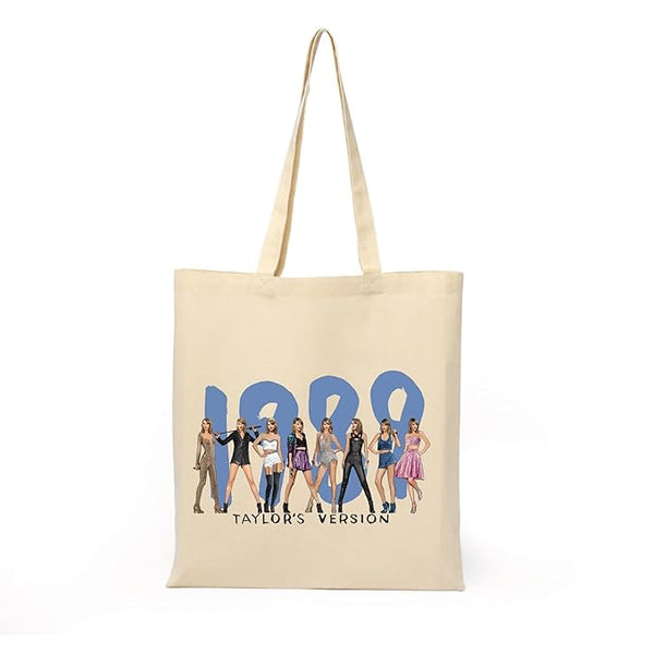 Taylor Swiftz Tote Bag With Zipper for Womens Girls College Travel Printed Tote Bag L x H 15 x 17 Inch