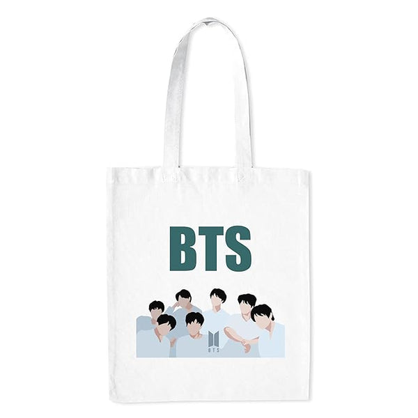 Bts Tote Bag With Zipper for Womens College Girls School Travel L x H 15 x 17 Inch