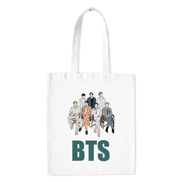 Bts Tote Bag With Zipper for Womens College Girls School Travel L x H 15 x 17 Inch