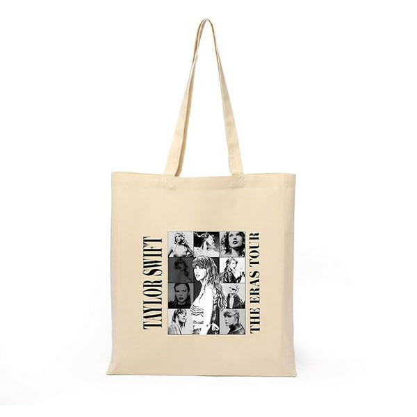 Taylor Swiftz Tote Bag With Zipper for College Travel Womens Girls Printed Tote Bag L x H 15 x 17 Inch