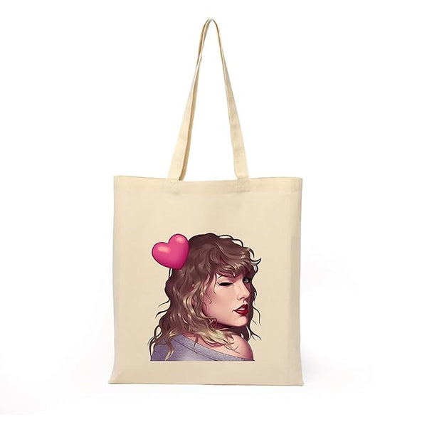 Taylor Swiftz Tote Bag With Zipper for Womens Girls College Travel Printed Tote Bag L x H 15 x 17 Inch