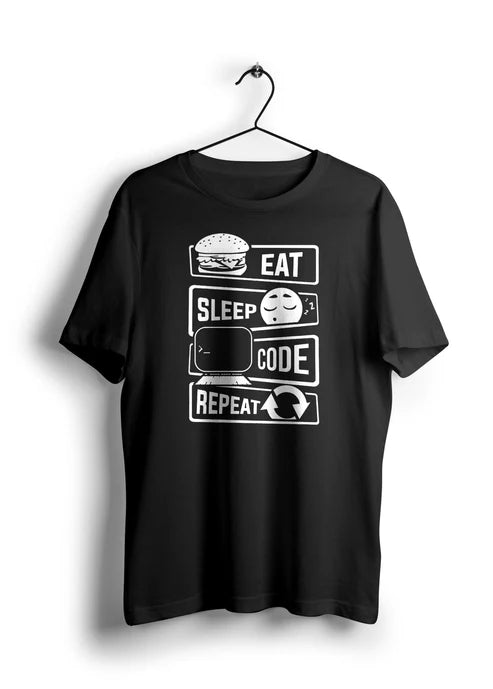 Eat Sleep Code Repeat Half Sleeve Unisex T-Shirt