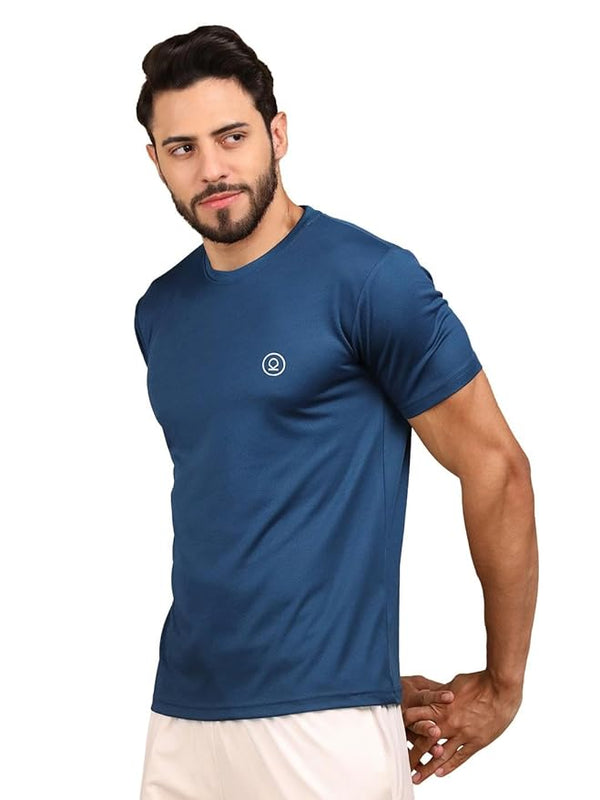 Men's Solid Regular Fit Sports T-Shirt